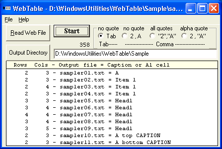 WebTable - Extract web tables for spreadsheet import